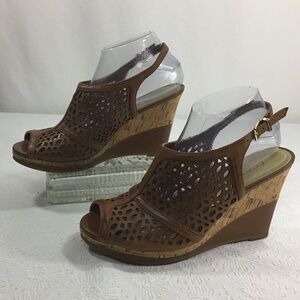 Connie “Nikita” Cork Wedge Sandals